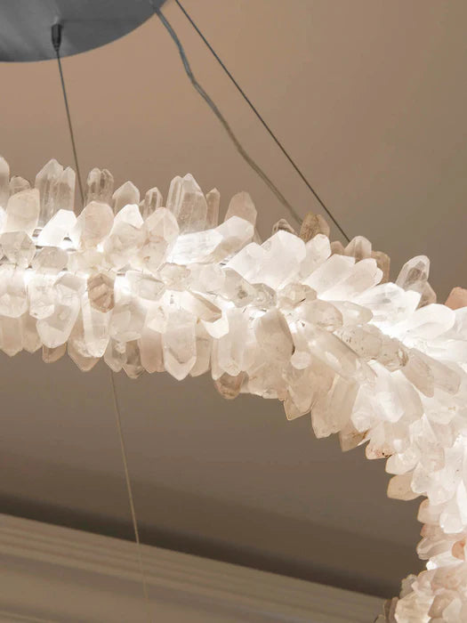 Modern Round/Oval/Linear/Square Natural Crystal Chandelier