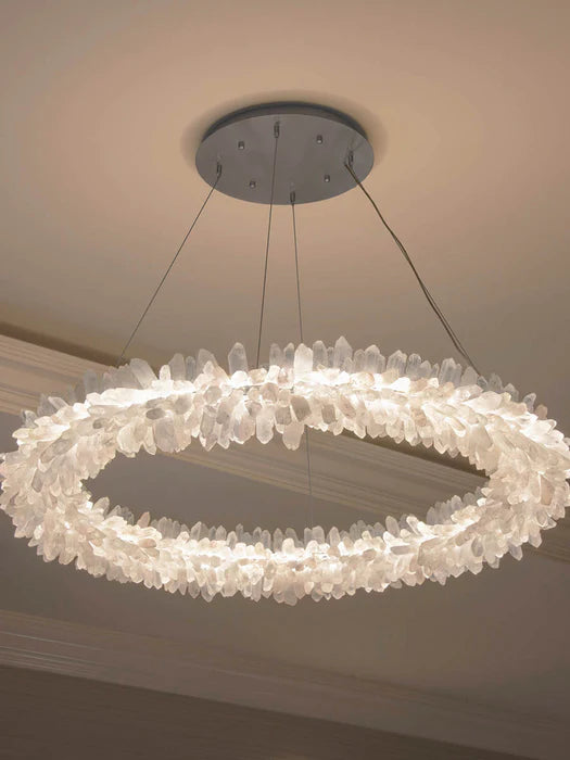 Modern Round/Oval/Linear/Square Natural Crystal Chandelier