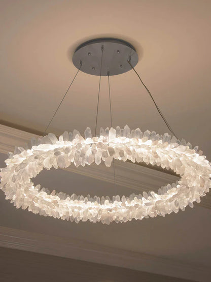 Modern Round/Oval/Linear/Square Natural Crystal Chandelier