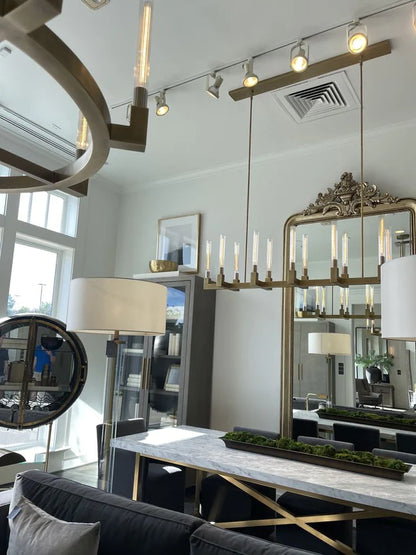 Lampadario moderno in vetro tubolare rotondo/lineare per sala da pranzo/isola della cucina