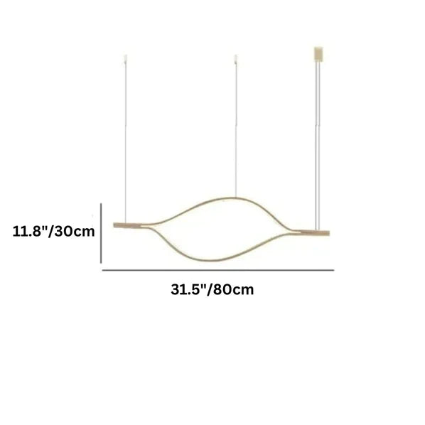 Modern Simple Aluminum Waving Chandelier for Living/Dining Room/Kitchen Island