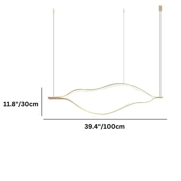 Modern Simple Aluminum Waving Chandelier for Living/Dining Room/Kitchen Island