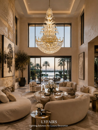 Golden Era Royal Grand Pineapple Design Crystal Chandelier