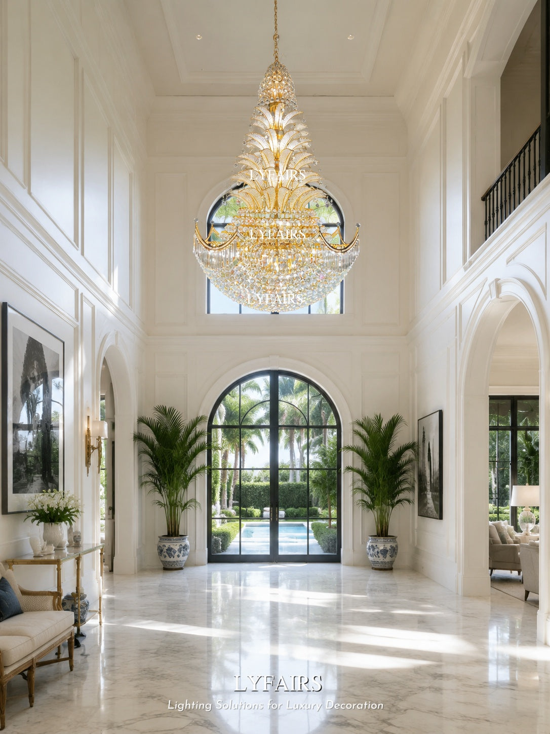 Golden Era Royal Grand Pineapple Design Crystal Chandelier
