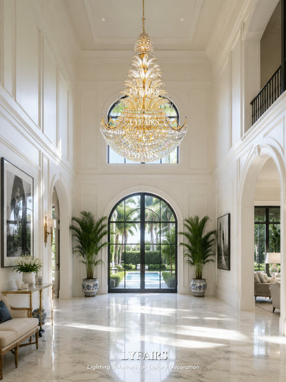 Golden Era Royal Grand Pineapple Design Crystal Chandelier