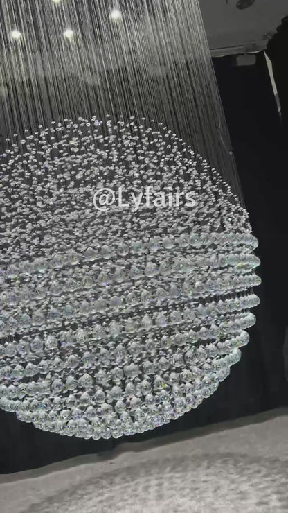Lustre moderne en cristal en forme de goutte d'eau pour salon, escalier ou hall d'entrée
