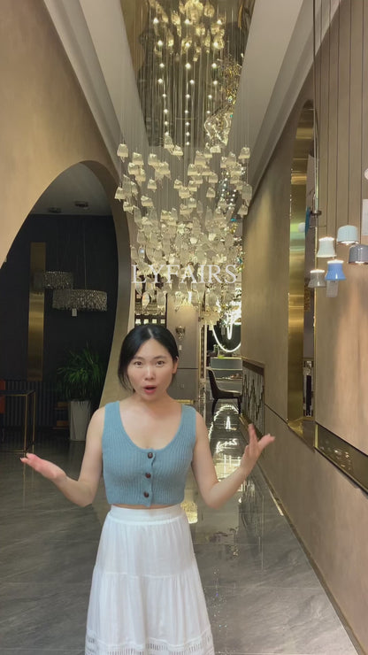 Modern Light Luxury Floating Leaves Chandelier for KItchen Island/Dining Room
