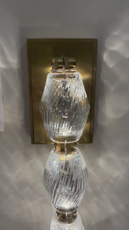 Applique da parete moderna di lusso con collana di cristallo