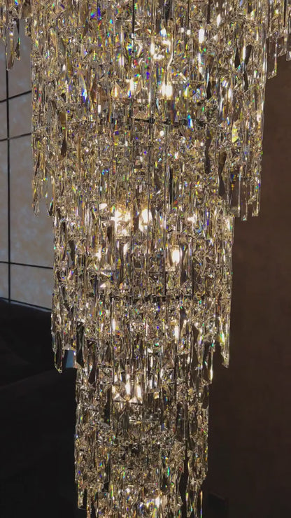 Luxury Multi-layer Crystal Chandelier for Staircase/Foyer