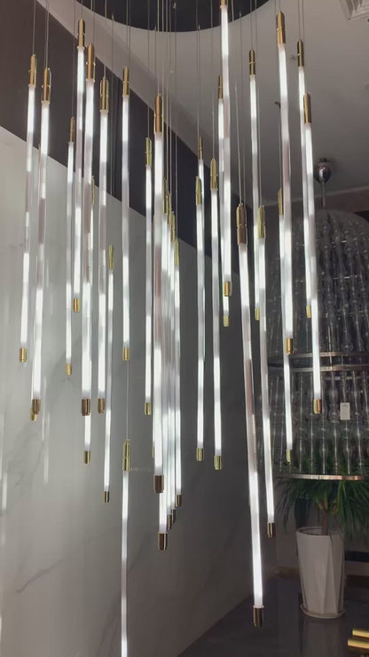 Modern Lightsabers Suspension Floating Chandelier with 512 System for Raindrop Effect