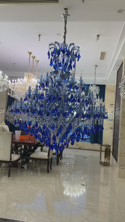 New Ocean Blue Classic Unique Chandelier for Staircase/Foyer/Entryway