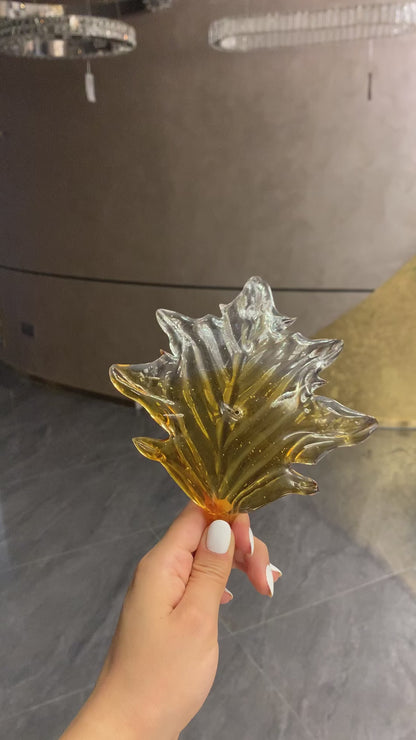 Modern Floating Maple Leaf Glass Chandelier for Living Room/Bedroom/Bathroom