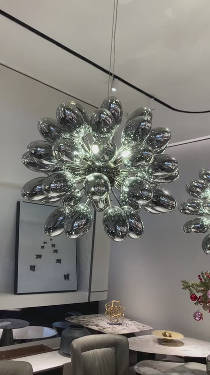 Creative Black Grape Glass Chandelier for Bar/Dining/Living Room/Kitchen Island