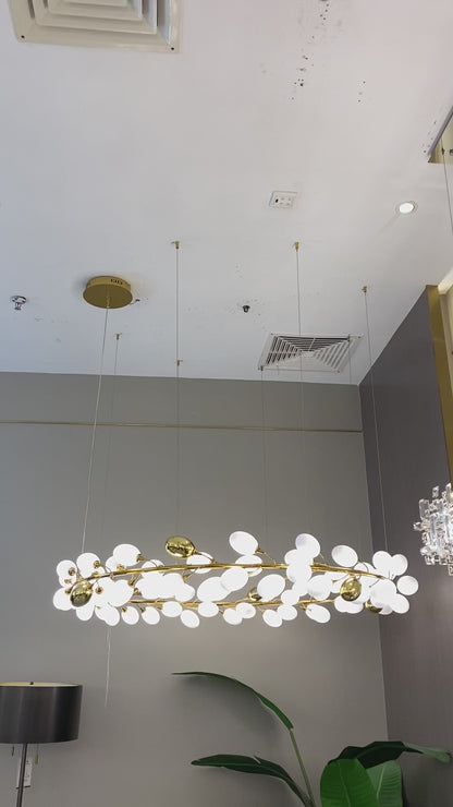 Modern Nordic Creative Art Designer Ring/Linear Pure White Grape Chandelier for Living/Dining Room