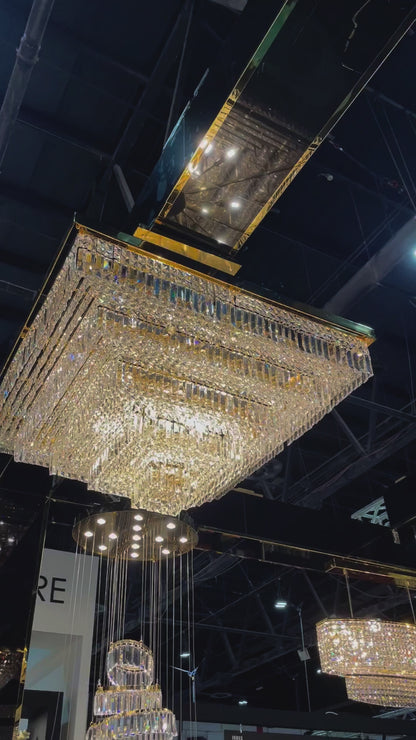 Modern Square Crystal Chandelier for Living Room/Bedroom