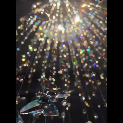 Northern European Style K9 Crystal Floating Butterfly Chandelier for High-ceiling
