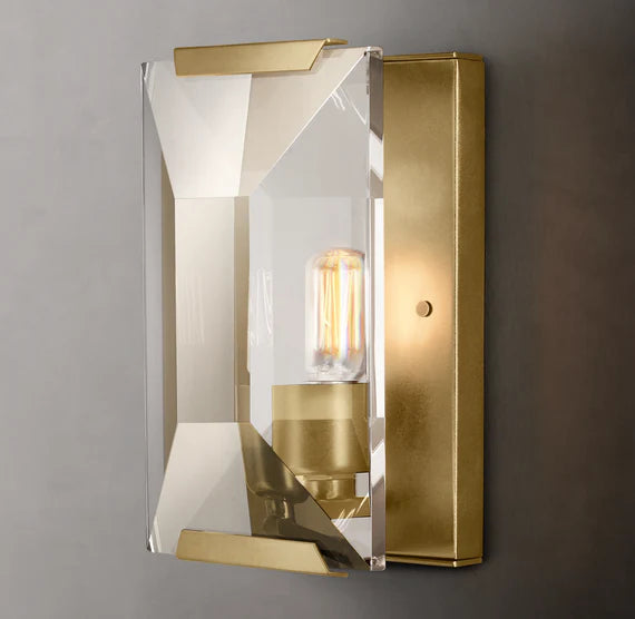 Modern Diamonds-Shape Crystal Single/Triple Wall Sconce