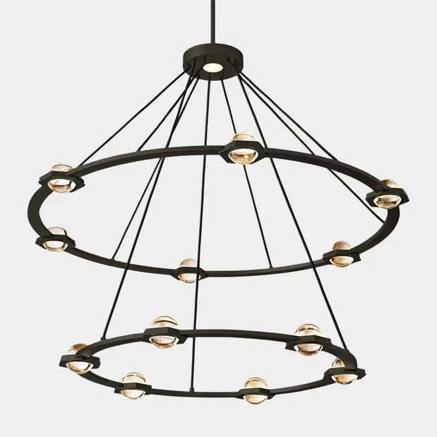 Lampadario moderno ad anello a 1/2 livelli per soggiorno/camera da letto