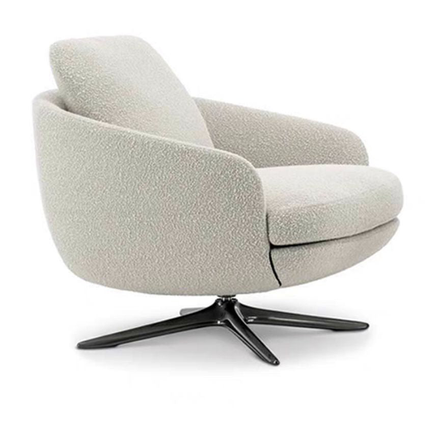 Modan Revolving Chair Modern White Revolving Lounge Chair – Lyfairs