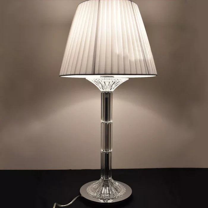 Lampada da tavolo di lusso con paralume bianco in cristallo 