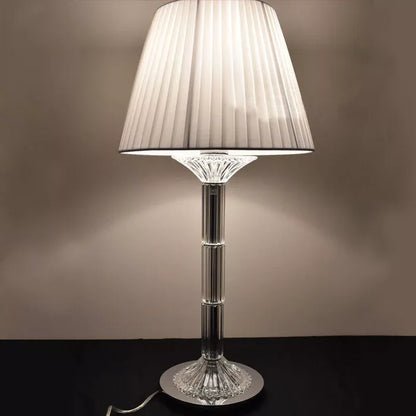 Lampada da tavolo di lusso con paralume bianco in cristallo 