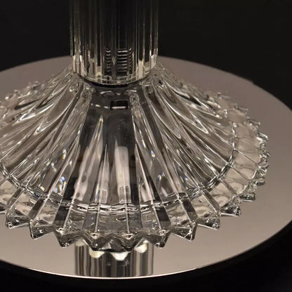 Lampada da tavolo di lusso con paralume bianco in cristallo 