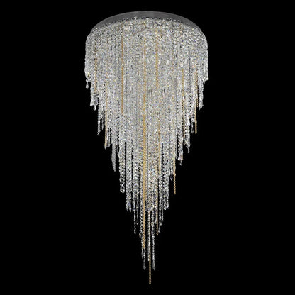 Modern Light Luxury Crystal Tassel Chandelier for Staircase/Living Room