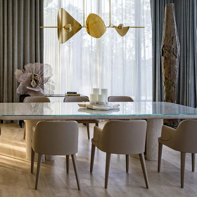 Lustre linéaire minimaliste en laiton pour salle à manger/îlot de cuisine
