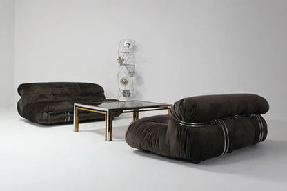 Italian Retro Unique Shape Sofa With Steel Teeth
