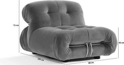 Modern Bottle Green Velvet Lounge Chair