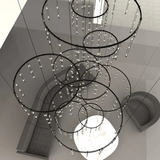 Lustre LED vertical multicouches au design artistique moderne