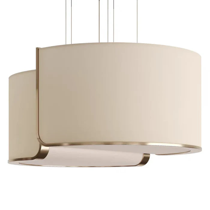 Lampadario minimalista rotondo in tessuto slub per soffitti bassi