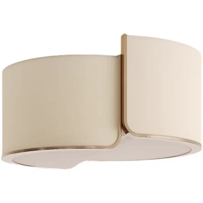 Lampadario minimalista rotondo in tessuto slub per soffitti bassi