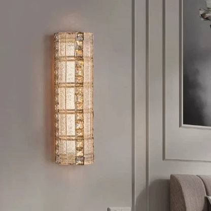 Applique murale moderne multicouche en cristal doré de luxe 