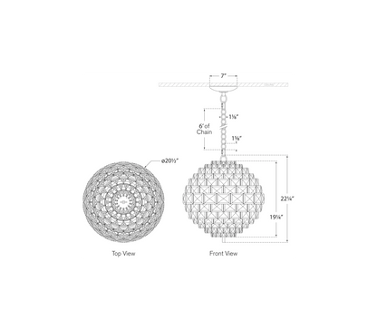 Modern Light Luxury Sphere Crystal Chandelier