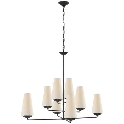 Vertical Chandelier in Bronze/Black/White Finish Color