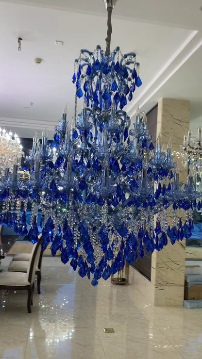 New Ocean Blue Classic Unique Chandelier for Staircase/Foyer/Entryway