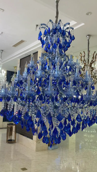 New Ocean Blue Classic Unique Chandelier for Staircase/Foyer/Entryway