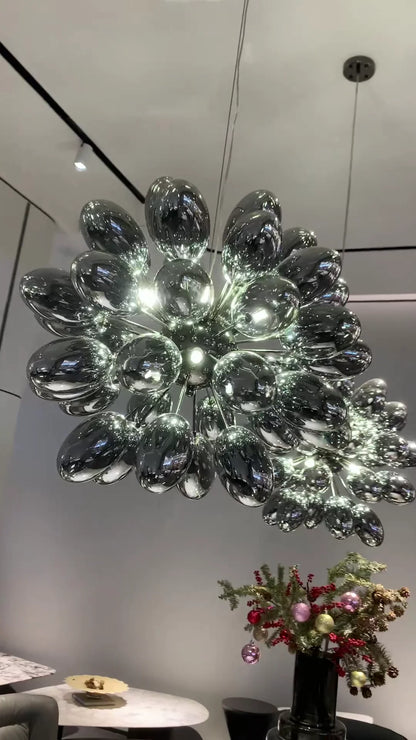 Creative Black Grape Glass Chandelier for Bar/Dining/Living Room/Kitchen Island