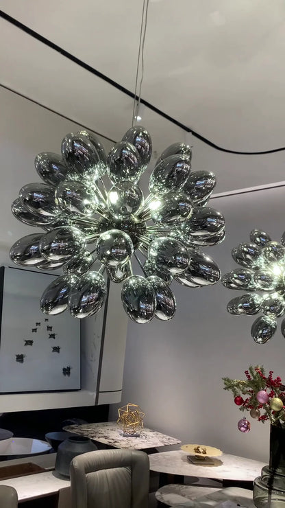 Creative Black Grape Glass Chandelier for Bar/Dining/Living Room/Kitchen Island