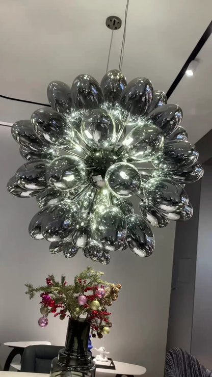 Creative Black Grape Glass Chandelier for Bar/Dining/Living Room/Kitchen Island