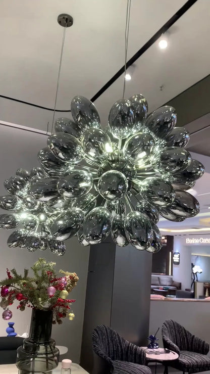 Creative Black Grape Glass Chandelier for Bar/Dining/Living Room/Kitchen Island