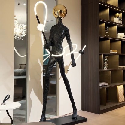 Art Gold Head Sculpture LED Floor Lamp