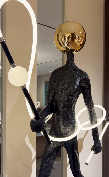 Art Gold Head Sculpture LED Floor Lamp