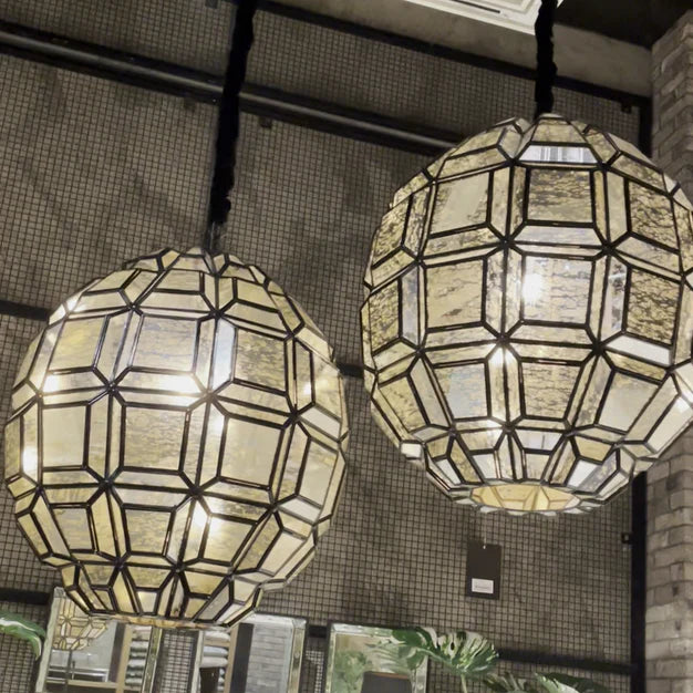 Modern Speckled Glass Oval-shaped Chandelier