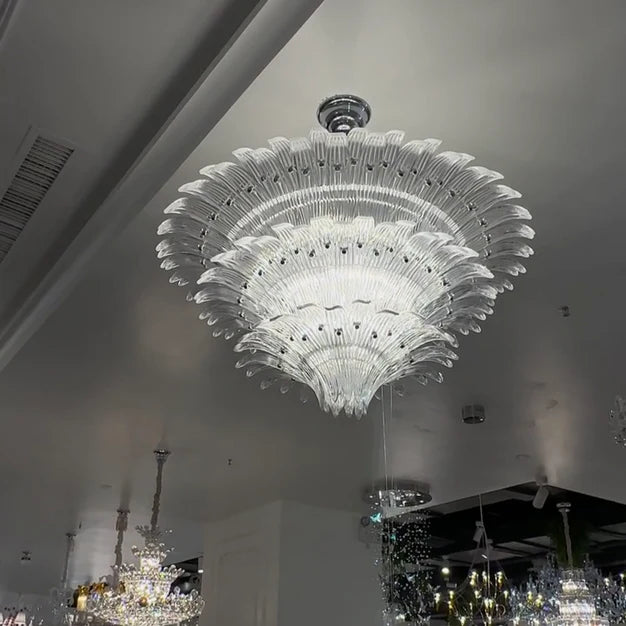 Lampadario in vetro artistico con fiori in fiore per soggiorno/camera da letto