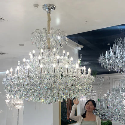 Luxury Classic Candle Light Crystal Chandelier for Living Room/Staircase/Foyer