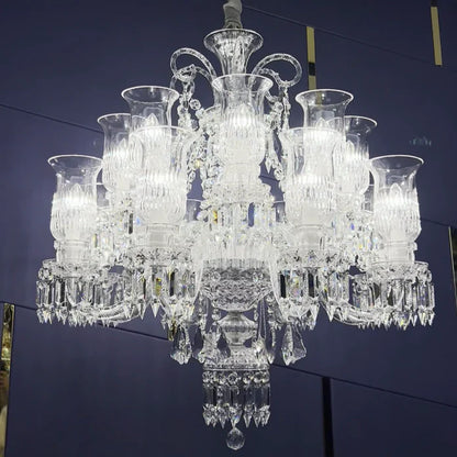 Luxury Elegant Floral Lampshade Crystal Chandelier for Low-ceiling/Apartment