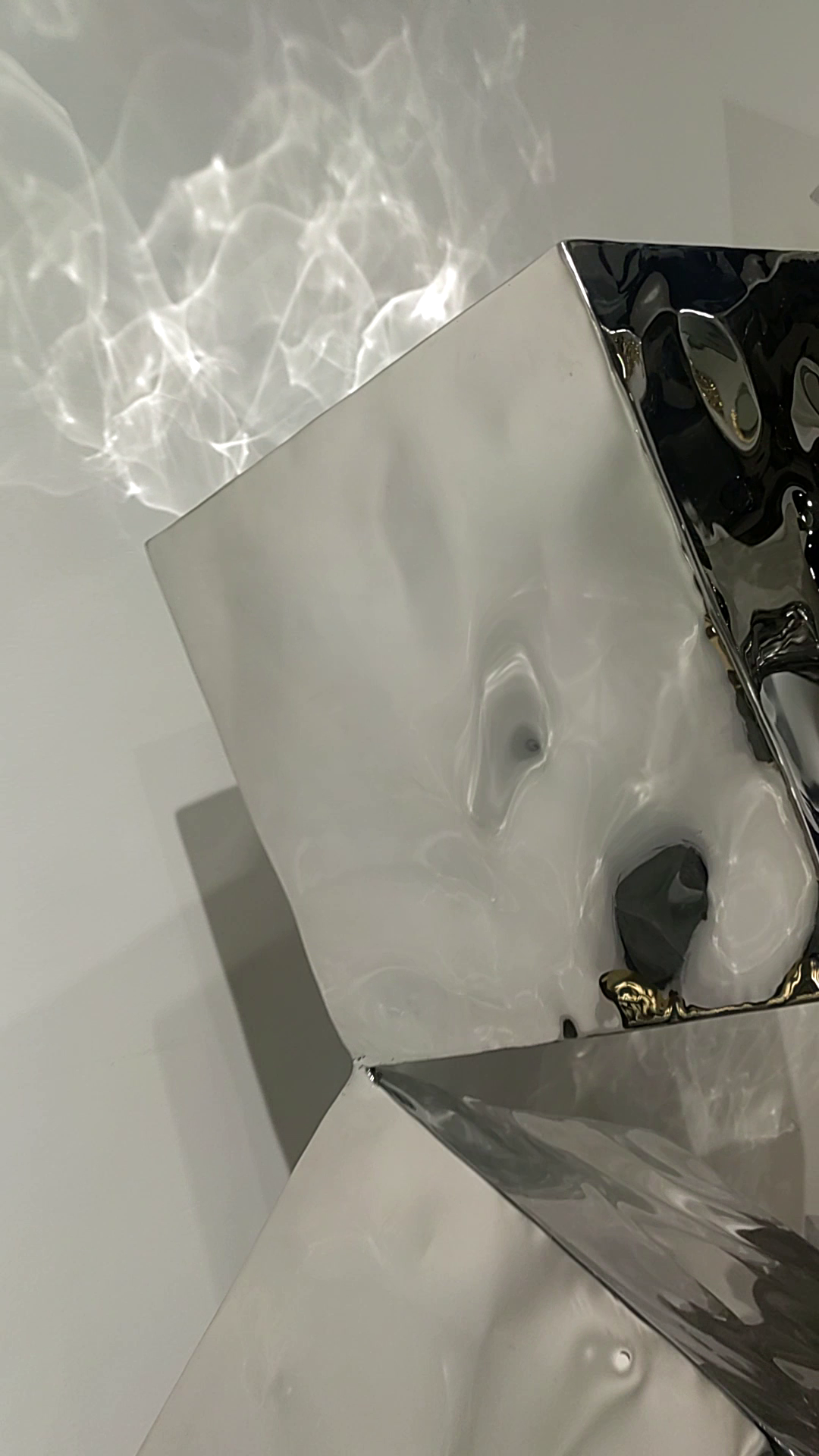 Mirrored Stacked Stainless Steel Cube Art Sculpture