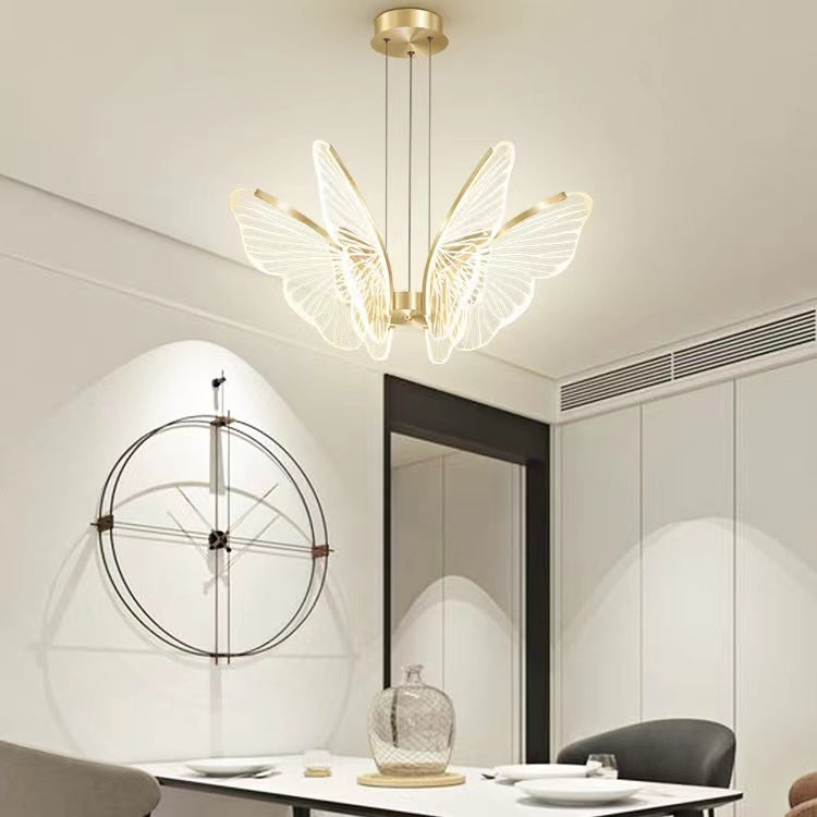 Lampadari a LED in acrilico a forma di farfalla per sala da pranzo 